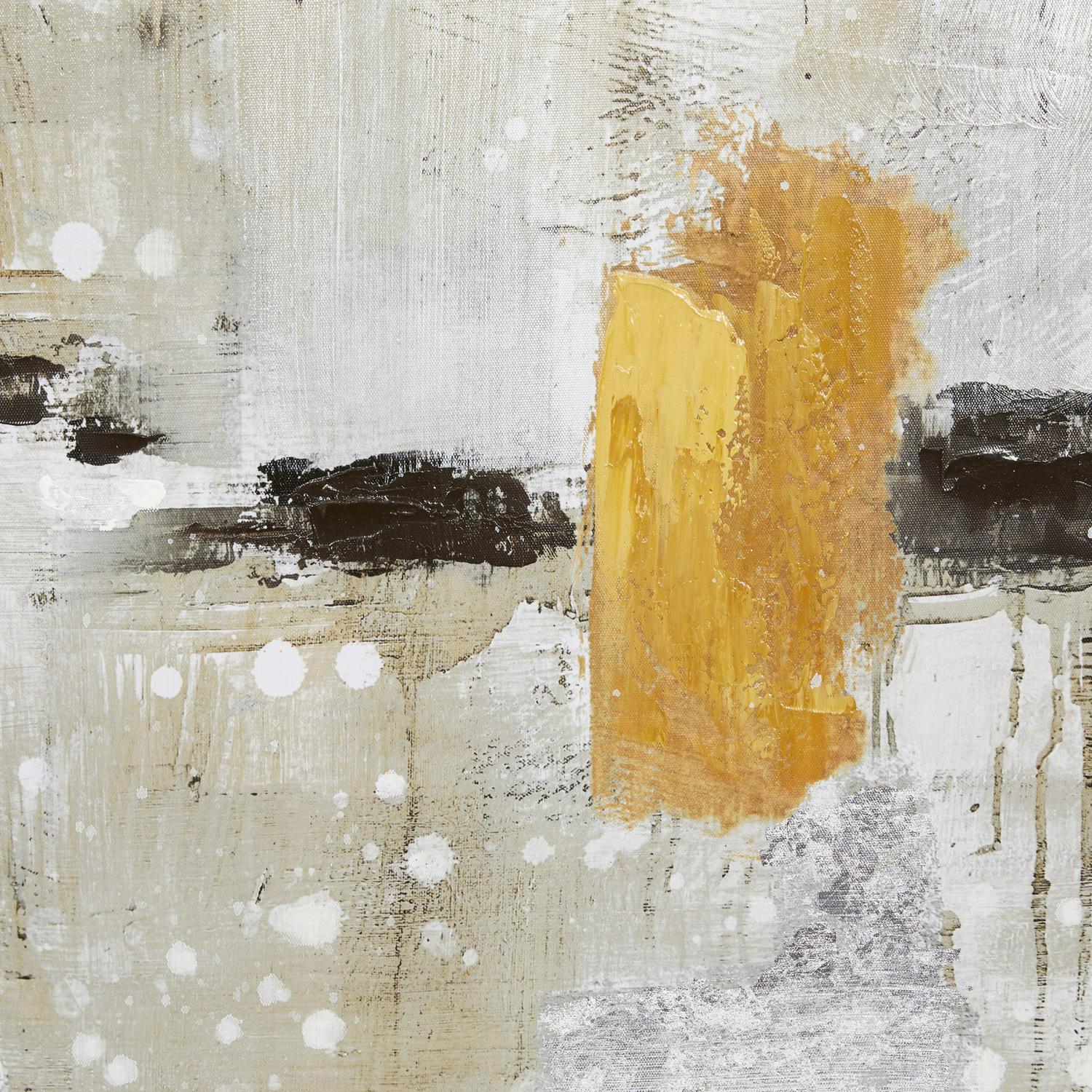 48" x 36" Abstract Framed Wall Art with Black and Yellow Details, by DecMode - Image 5