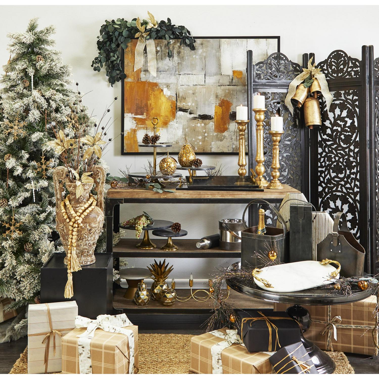 48" x 36" Abstract Framed Wall Art with Black and Yellow Details, by DecMode - Image 3