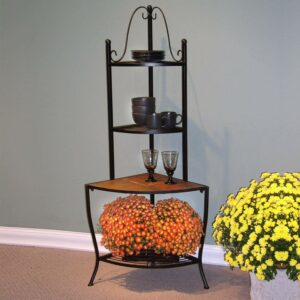 Corner Baker's Rack with slate top