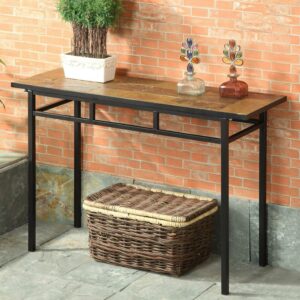 4D Concepts Slate Sofa Table - Black Metal/ slate