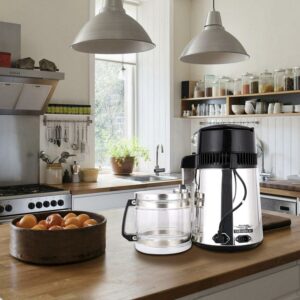 4L Home Water Distiller Purifier Machine Stainless Steel Glass Bottle