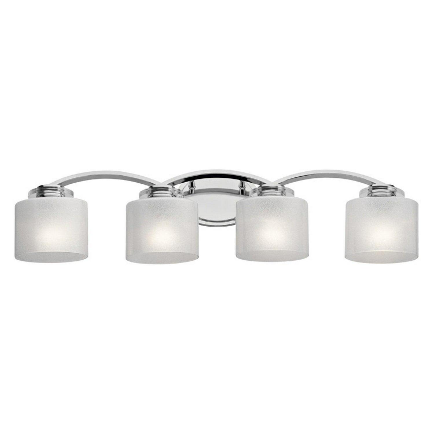 4 Light Bath Vanity Approved For Damp Locations With Soft Contemporary Inspirations 32.75 Inches Wide Kichler Lighting 45864Ch