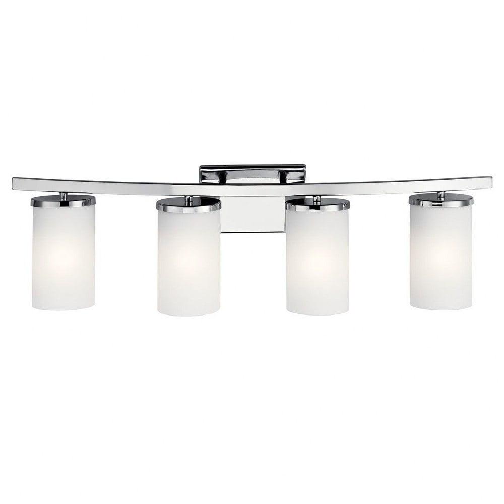 45498BK Kichler Lighting Crosby - 4 Light Bath Vanity Approved for Damp Locations - with Contemporary inspirations - 31 inches wide-Black Finish - Image 4