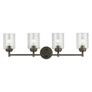 45887OZ Kichler Lighting Winslow - 4 Light Bath Vanity Approved for Damp Locations - with Contemporary inspirations - 30 inches wide-Olde Bronze