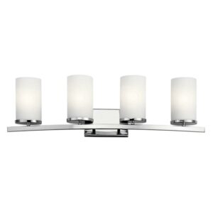 45498CH Kichler Lighting Crosby - 4 Light Bath Vanity Approved for Damp Locations - with Contemporary inspirations - 31 inches wide-Chrome Finish