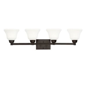 4 Light Bath Vanity Approved For Damp Locations With Transitional Inspirations 8.5 Inches Tall By 35 Inches Wide-Olde Bronze Finish-Incandescent