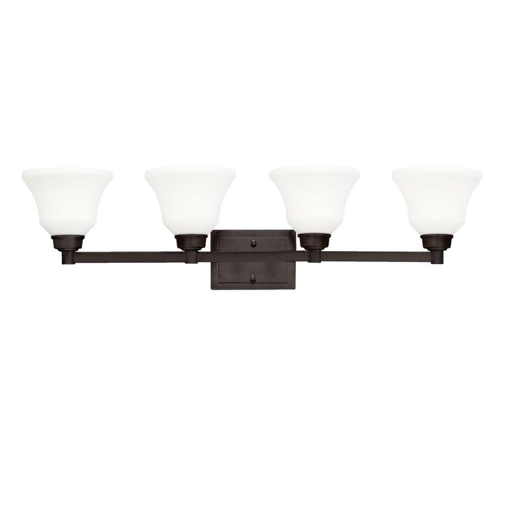 4 Light Bath Vanity Approved For Damp Locations With Transitional Inspirations 8.5 Inches Tall By 35 Inches Wide-Olde Bronze Finish-Incandescent