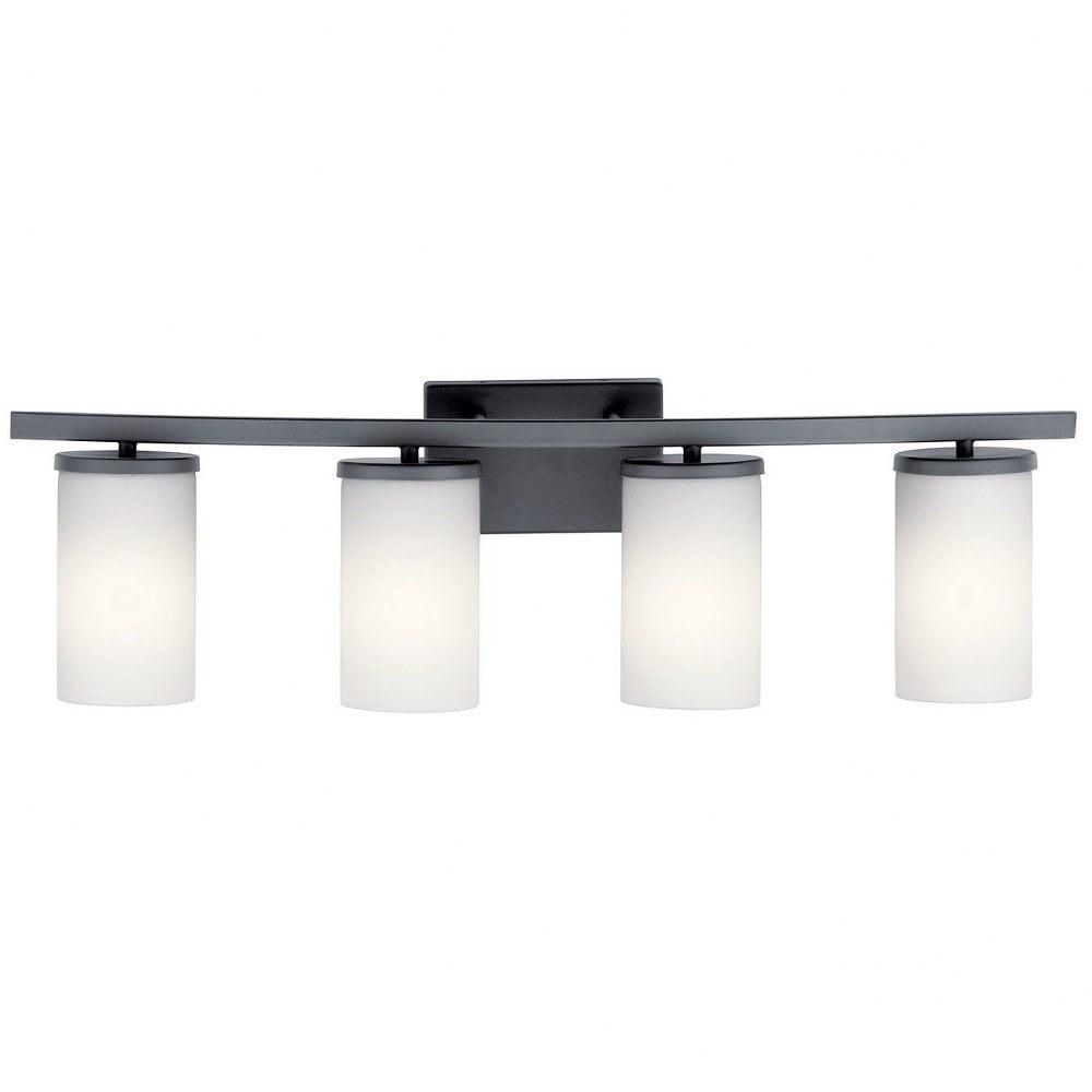 45498BK Kichler Lighting Crosby - 4 Light Bath Vanity Approved for Damp Locations - with Contemporary inspirations - 31 inches wide-Black Finish - Image 2