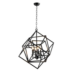 Y-Decor 4 light Chandelier in Black finish