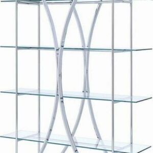 4-tier Bookcase Chrome and Clear