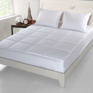 "500 Thread Count Cottonlux All Cotton Overfilled Self Cooling Mattress Pad 100% Cotton Fill and Cover"