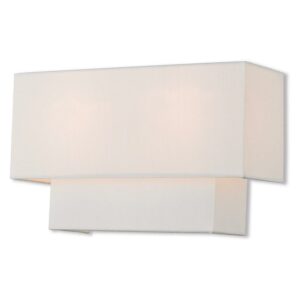 Livex Lighting Claremont 2 Light ADA Wall Sconce in Brushed Nickel