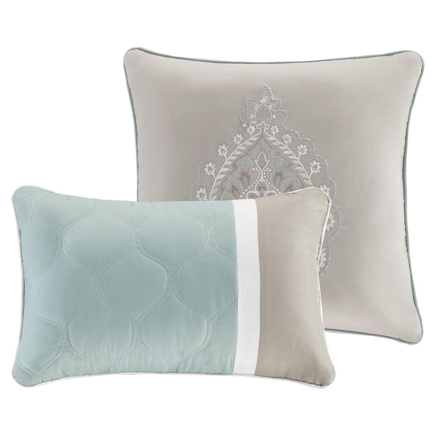 510 Design Stacie Damask 8 Piece Bedding Comforter Set | Blue - Image 6