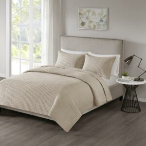 510 Design Otto King/Cal King 3 Piece Reversible Quilt Set in Khaki
