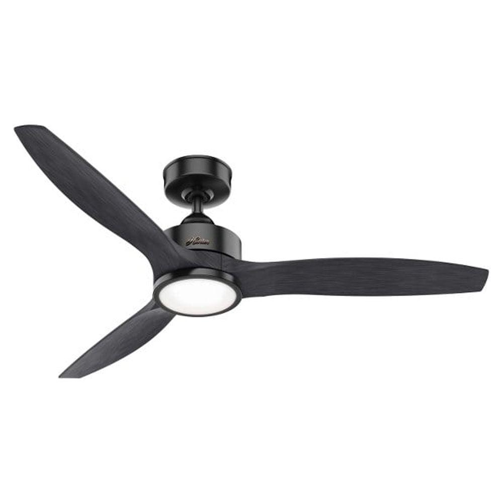 52in Park View Ceiling Fan in Matte Black with LED Light Kit