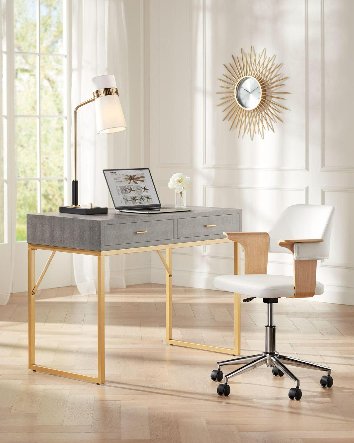 3169-022-Elk Home-Sands Point - Transitional Style w/ Luxe/Glam inspirations - Metal and Wood Desk - 32 Inches tall 42 Inches wide - Image 6