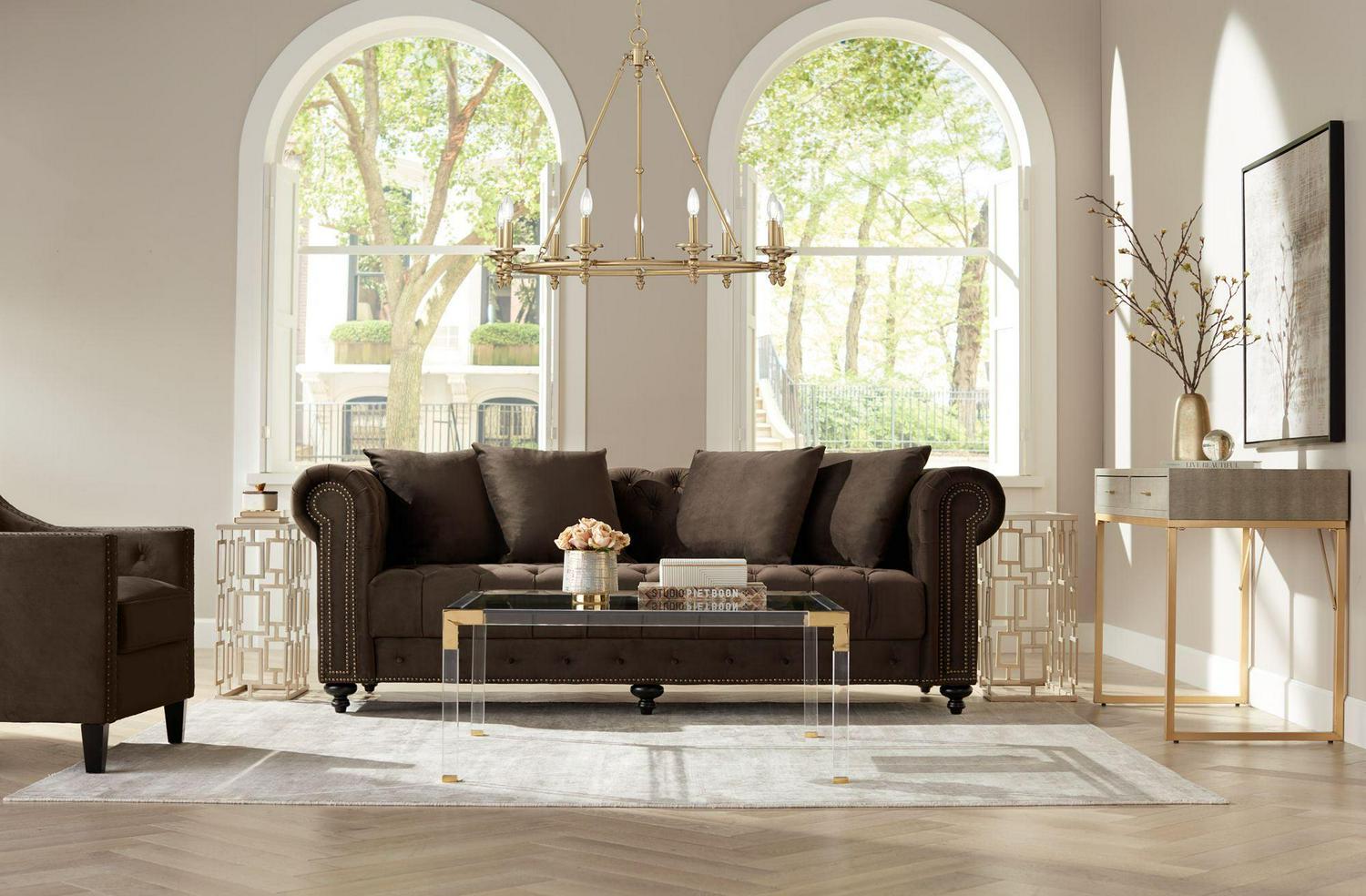 3169-022-Elk Home-Sands Point - Transitional Style w/ Luxe/Glam inspirations - Metal and Wood Desk - 32 Inches tall 42 Inches wide - Image 5