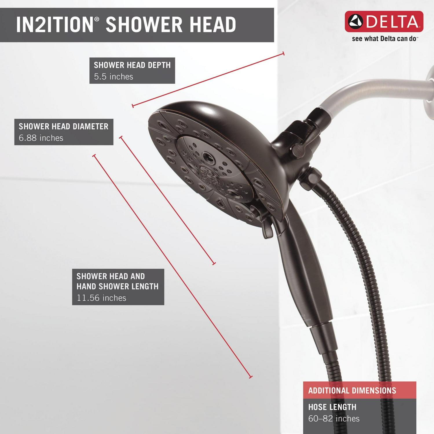 5-Spray H2Okinetic® In2ition® Two-in-One Shower in Venetian Bronze 58480-RB-PK - Image 16