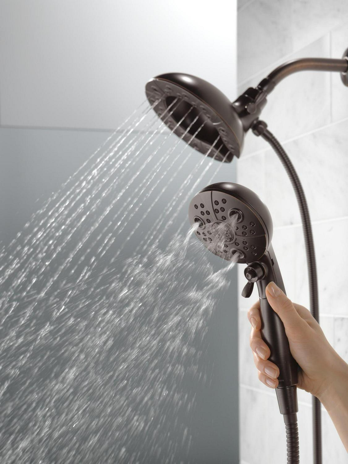 5-Spray H2Okinetic® In2ition® Two-in-One Shower in Venetian Bronze 58480-RB-PK - Image 2