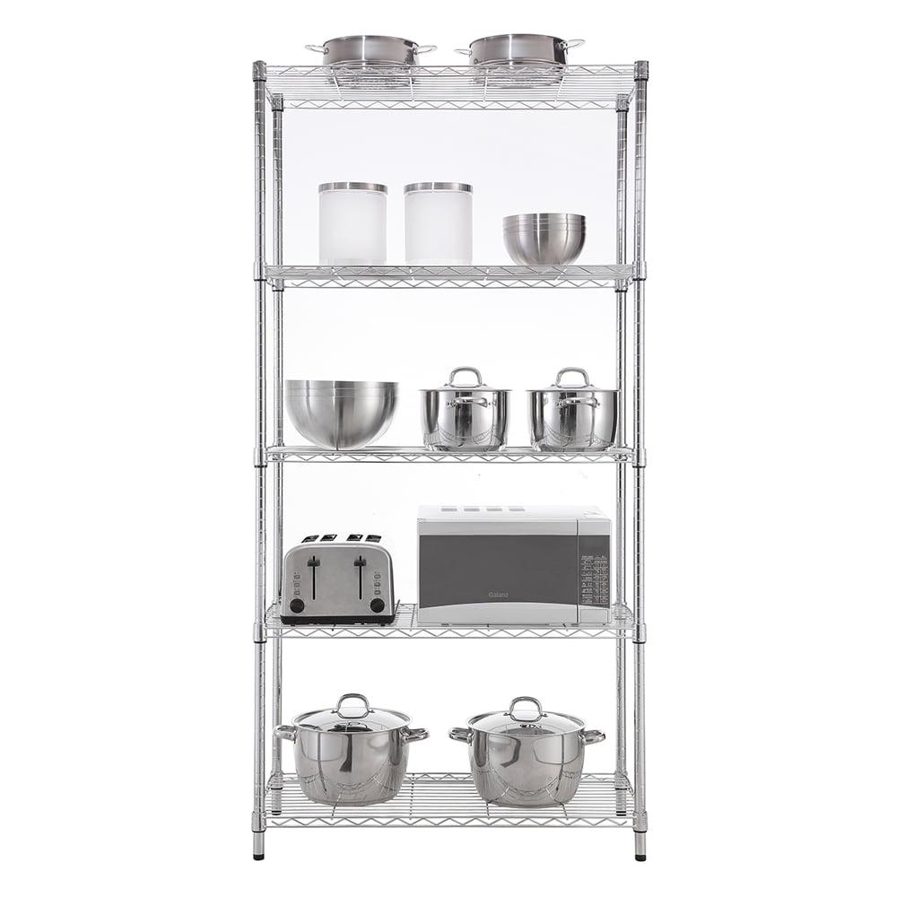 5 tier chrome utility wire shelving unit 18x36x72in - Image 5