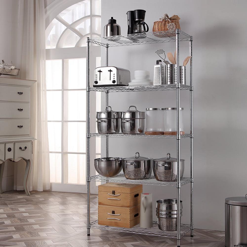 5 tier chrome utility wire shelving unit 18x36x72in - Image 6