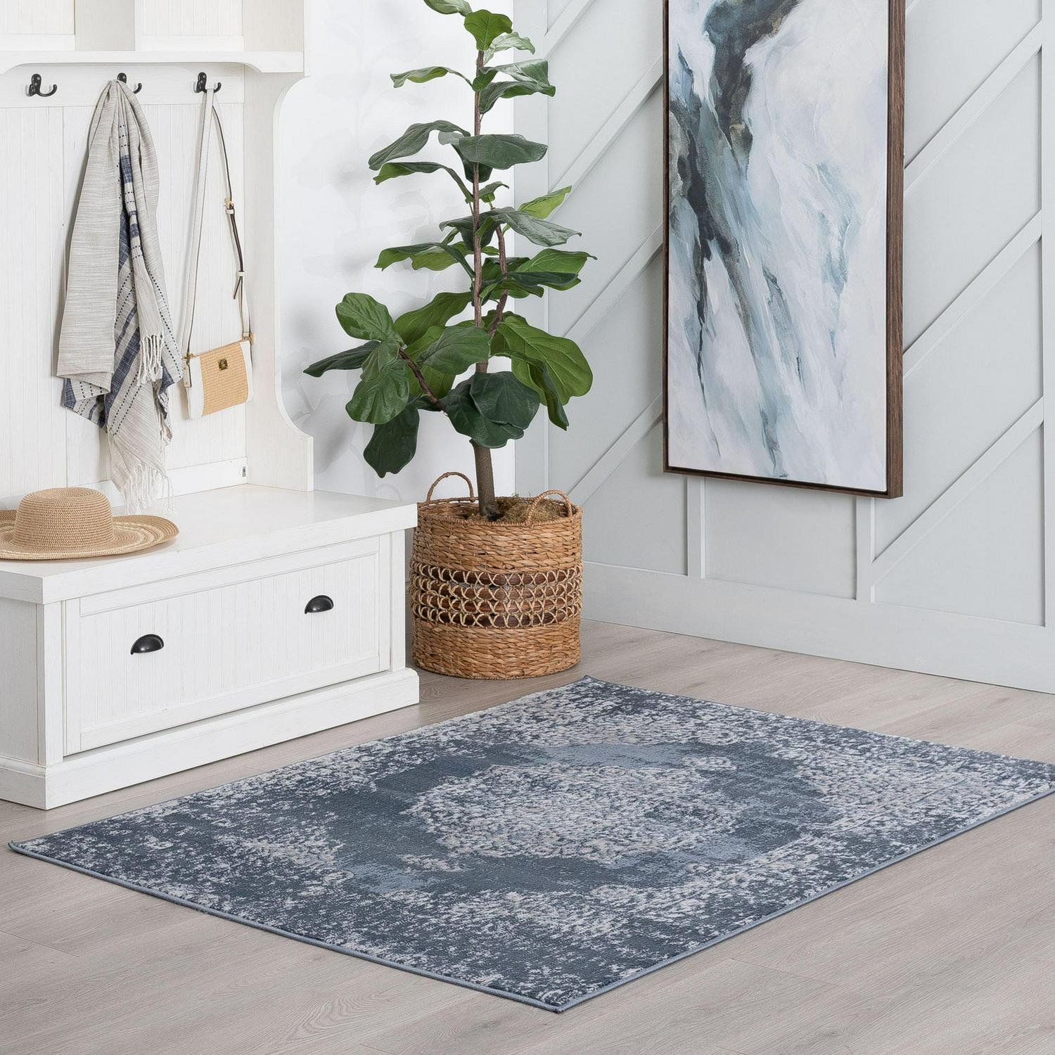 Bliss Rugs Bohemian Traditional Medallion Area Rug, Indoor Rugs for Living Room, Dining Room, Bedroom | Blue, 5' x 7' (5'3''x7'3'') - Image 7