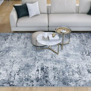 Bliss Rugs Modern Contemporary Abstract Area Rug, Indoor Rugs for Living Room, Dining Room, Bedroom | Gray, 5' x 7' (5'3''x7'3'')