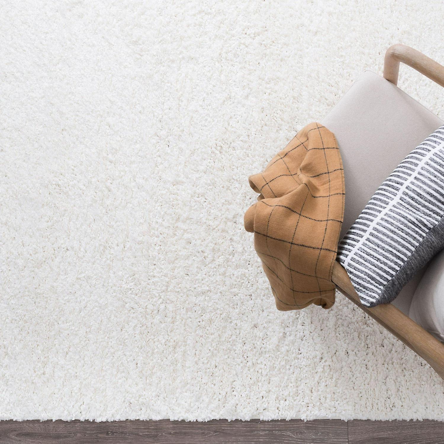 Bliss Rugs Transitional Solid Color 5'3'' x 7'3'' White Polypropylene Indoor Area Rug, 5'3'' x 7'3'' - Image 8