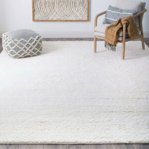 Bliss Rugs Transitional Solid Color 5'3'' x 7'3'' White Polypropylene Indoor Area Rug, 5'3'' x 7'3''