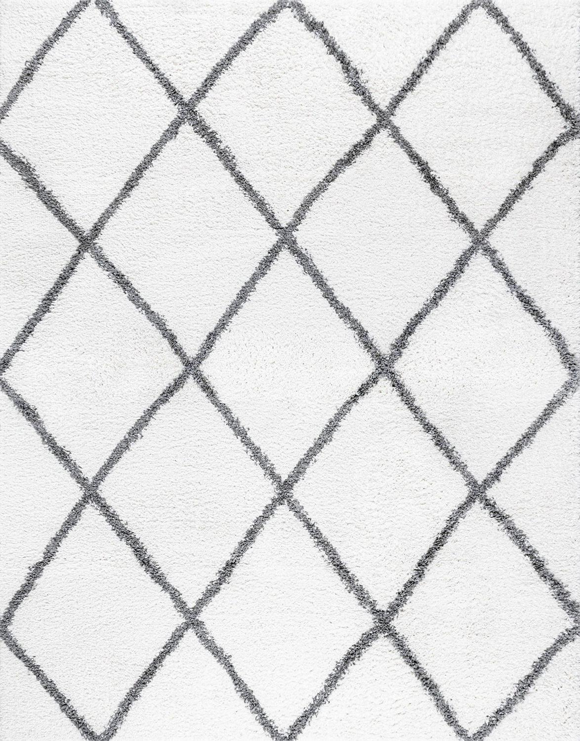 Bliss Rugs Transitional Diamond 5'3'' x 7'3'' White and Gray Polypropylene Indoor Area Rug, 5'3'' x 7'3'' - Image 10