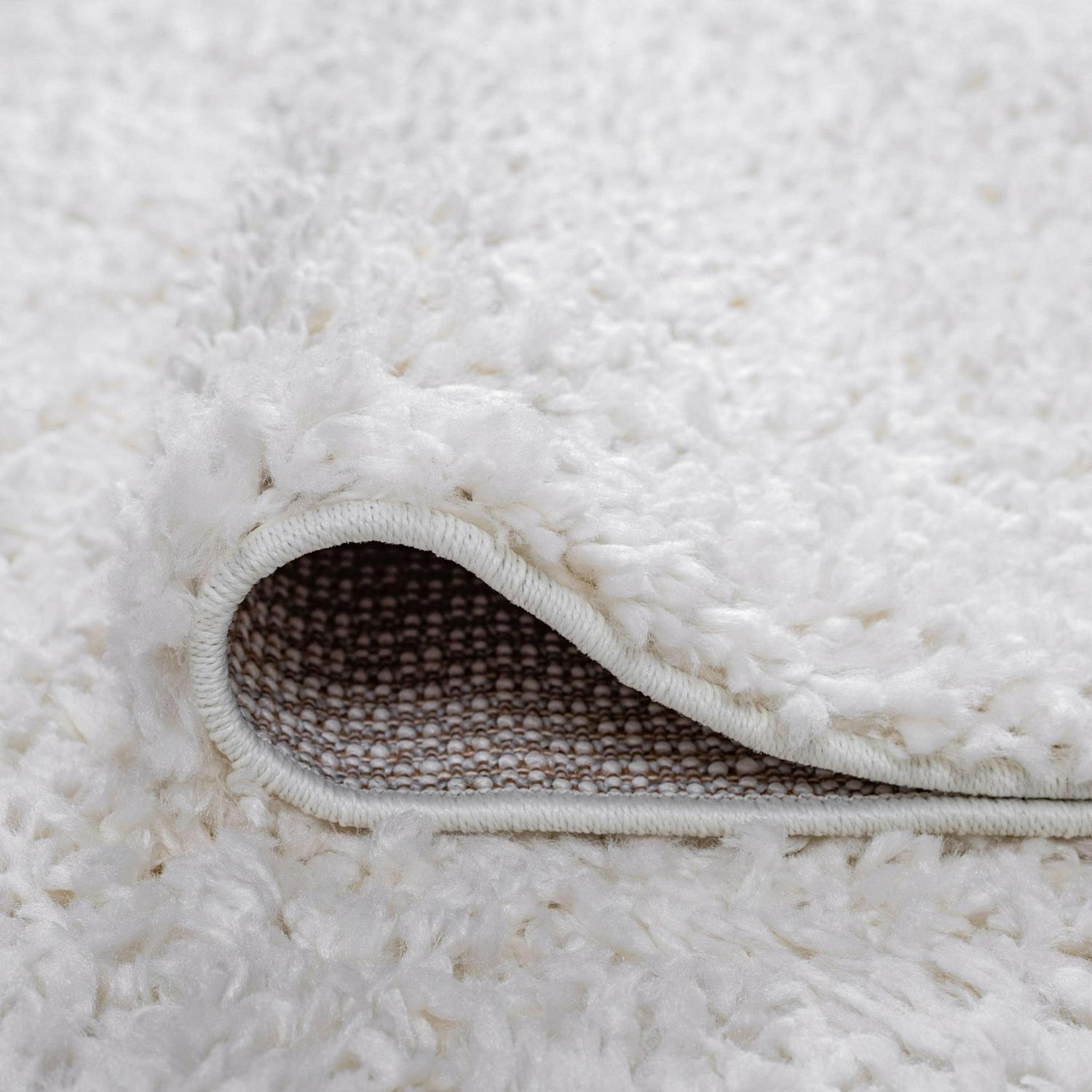 Bliss Rugs Transitional Solid Color 5'3'' x 7'3'' White Polypropylene Indoor Area Rug, 5'3'' x 7'3'' - Image 5