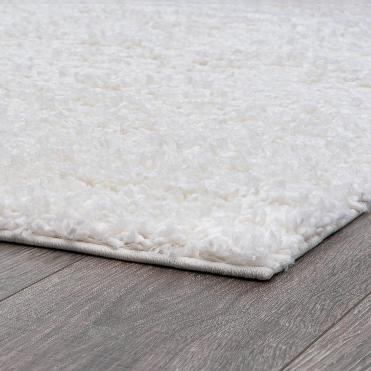 Bliss Rugs Transitional Solid Color 5'3'' x 7'3'' White Polypropylene Indoor Area Rug, 5'3'' x 7'3'' - Image 4