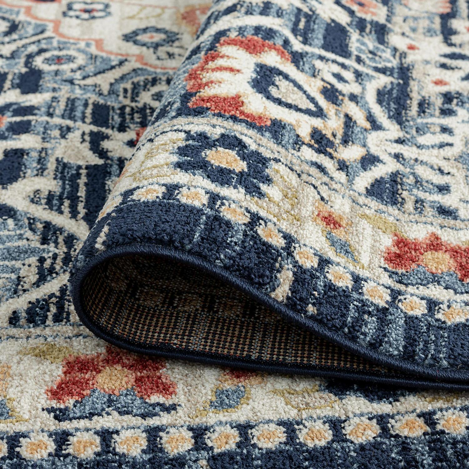 Bliss Rugs Perisan Area Rug, Medallion Indoor Rugs for Living Room, Dining Room, Bedroom | Navy, 5' x 8' (5'3''x7'3'') - Image 5