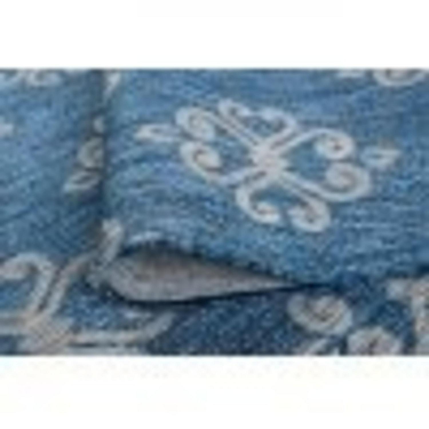 Veranda Transitional 5' x 7' Indigo and Light Gray Polypropylene Outdoor Area Rug - Image 5