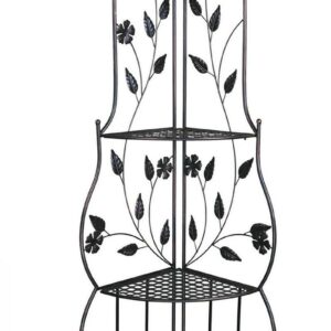 67.5' Blackened Copper Corner Bakers Rack with 4 shelves