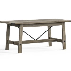 67.7" Rustic Grey Dining Table for Kitchen Room, 6 Person Modern Wood Table