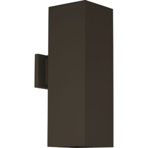 Progress Lighting, Crawford, 2-Light Outdoor Wall Light, Antique Bronze, Aluminum, 6"x18"x8.88", Damp Rated, Halogen