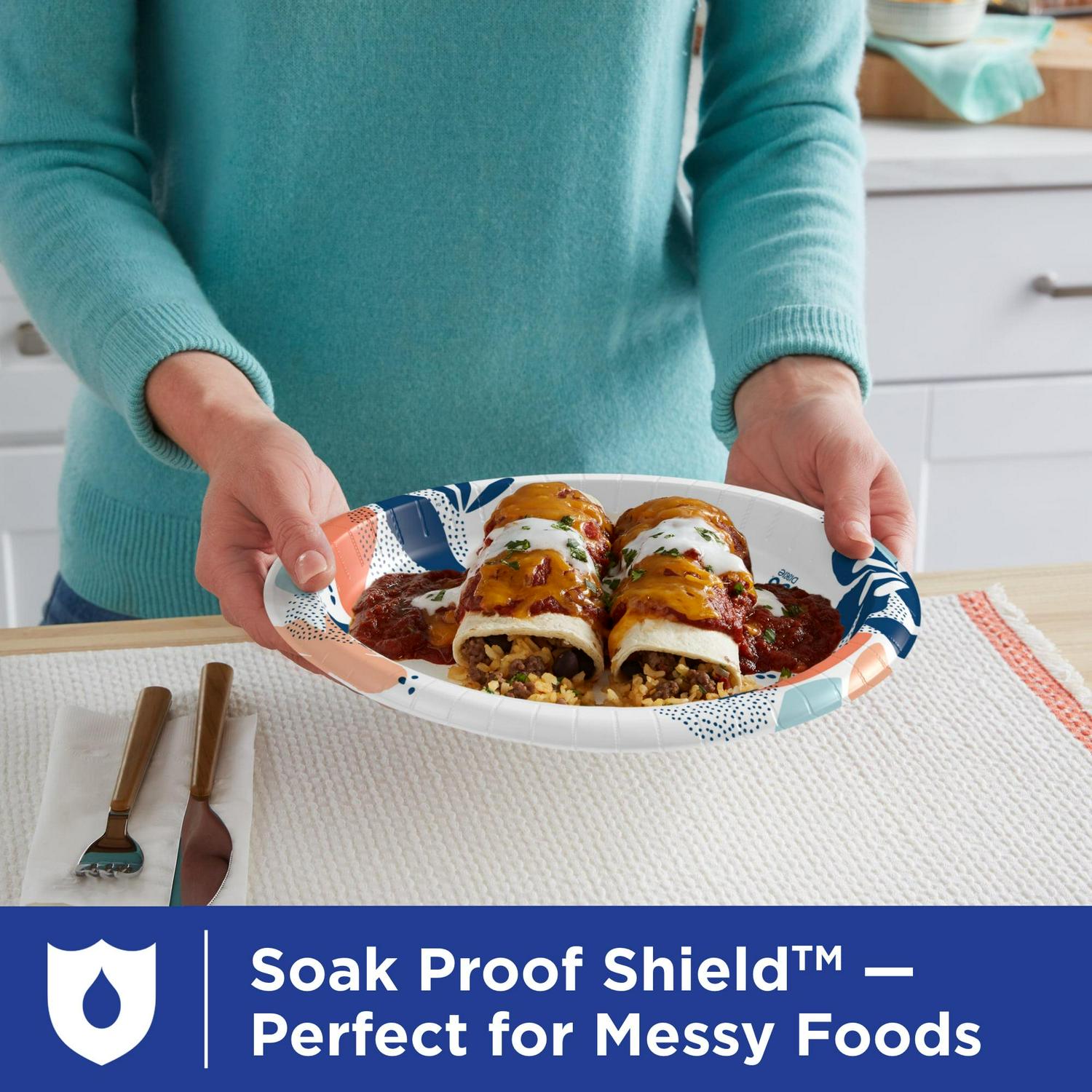 (6 pack) Dixie Everyday Disposable Paper Plates, 10", Multi-Color, 210 Count - Image 8