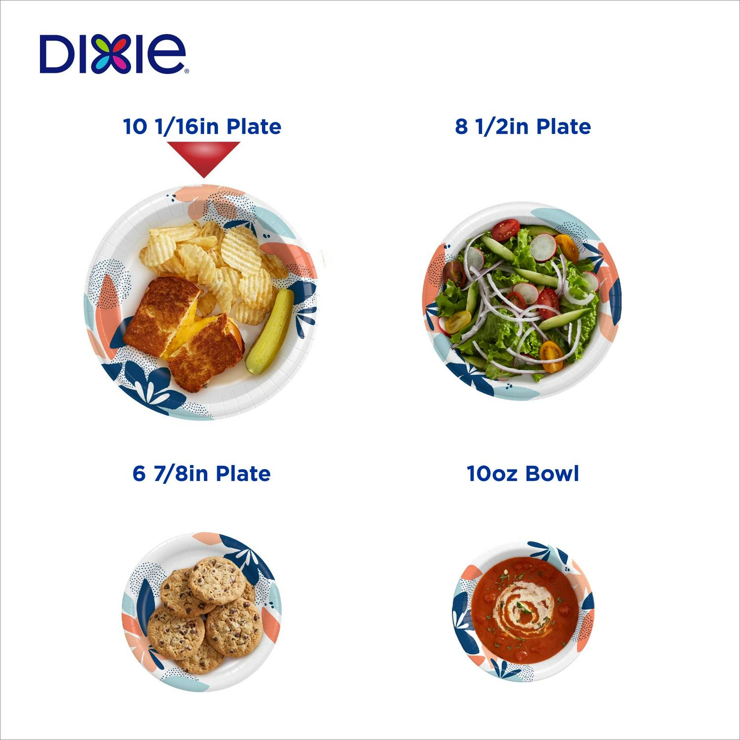 (6 pack) Dixie Everyday Disposable Paper Plates, 10", Multi-Color, 210 Count - Image 7