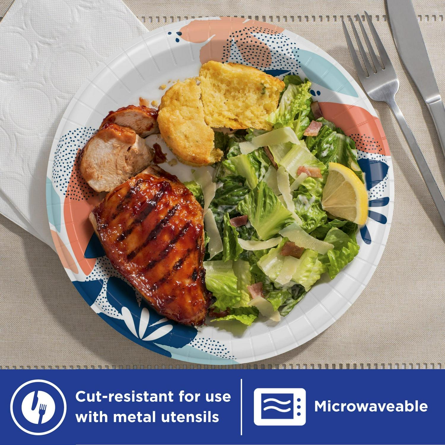 (6 pack) Dixie Everyday Disposable Paper Plates, 10", Multi-Color, 210 Count - Image 9