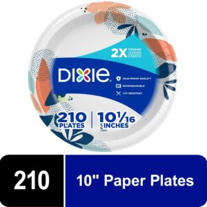 (6 pack) Dixie Everyday Disposable Paper Plates, 10", Multi-Color, 210 Count