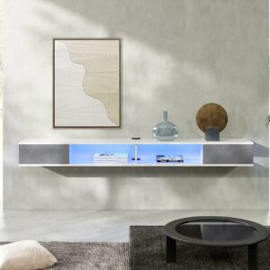 70 inch LED Floating TV Stand Shelf for TV's up to 75",Modern Entertainment Center for Living Room