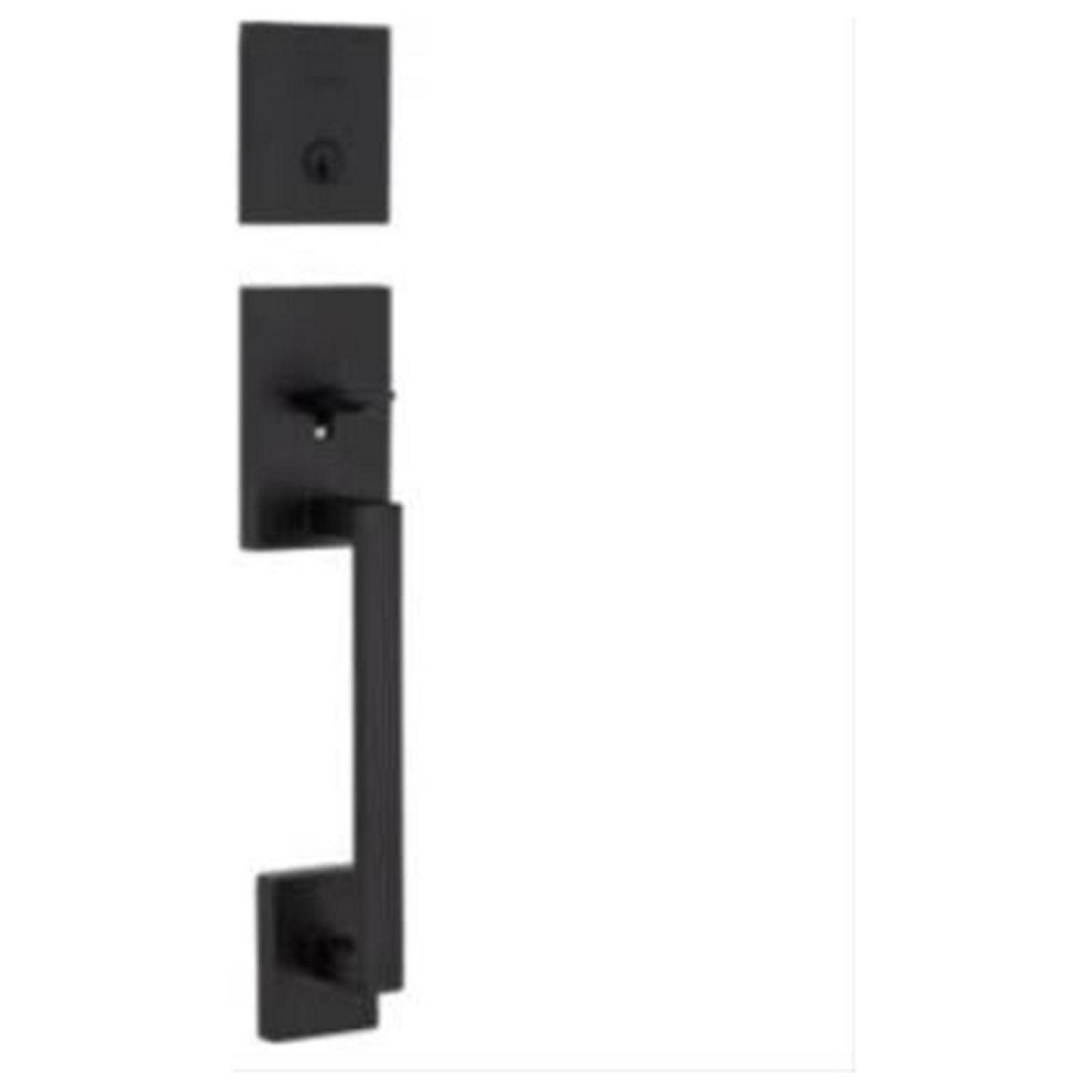 Kwikset 818SCExHFL, Matte Black CP San Clemente Handleset with Halifax