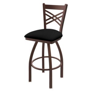 820 Catalina 36" Swivel Bar Stool with Bronze Finish and Black Vinyl Seat