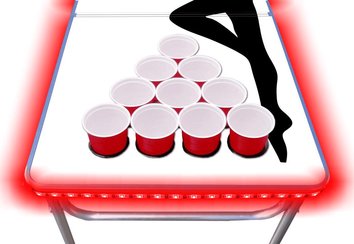 8-Foot Professional Beer Pong Table w/ Cup Holes & LED Glow Lights - Trucker Girl Edition - Image 3