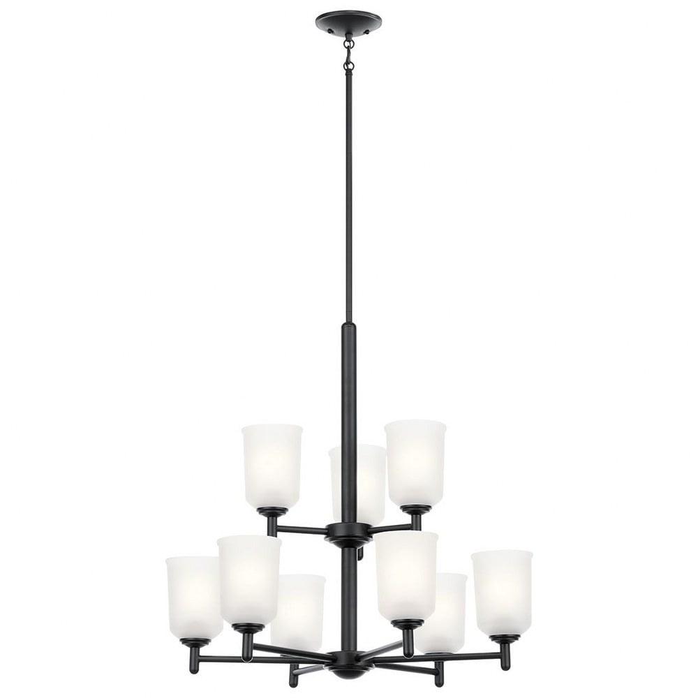 43672BK Kichler Lighting Shailene - 9 light 2-Tier Chandelier - 26.25 inches wide-Black Finish -Traditional Installation
