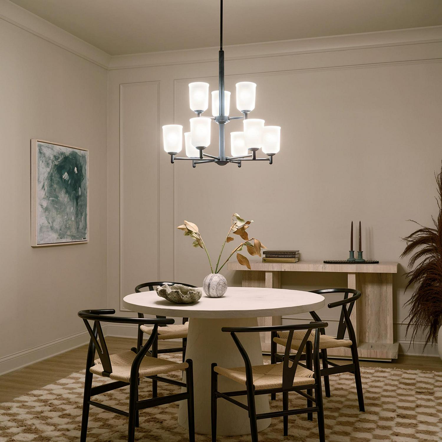 43672BK Kichler Lighting Shailene - 9 light 2-Tier Chandelier - 26.25 inches wide-Black Finish -Traditional Installation - Image 2