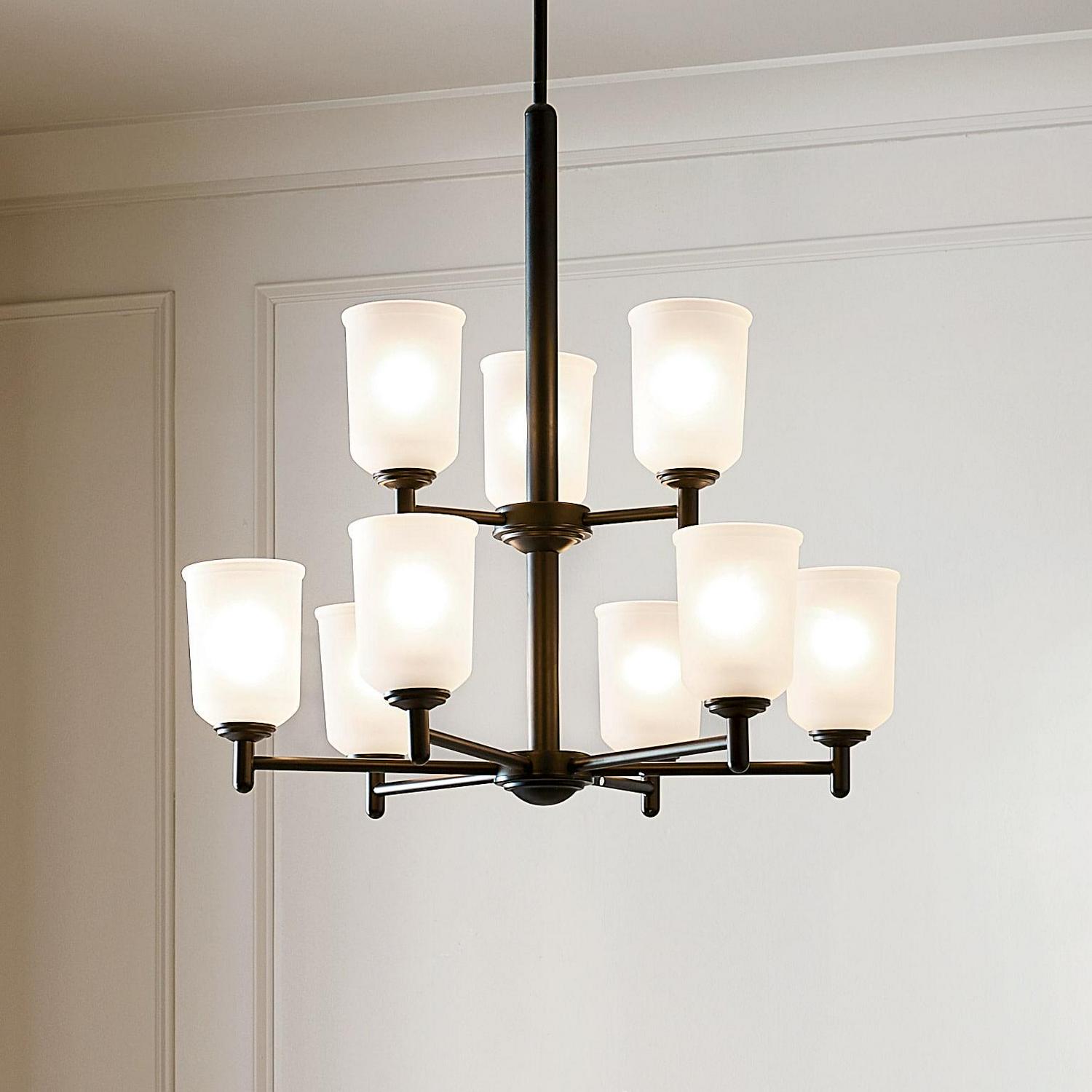 43672BK Kichler Lighting Shailene - 9 light 2-Tier Chandelier - 26.25 inches wide-Black Finish -Traditional Installation - Image 4