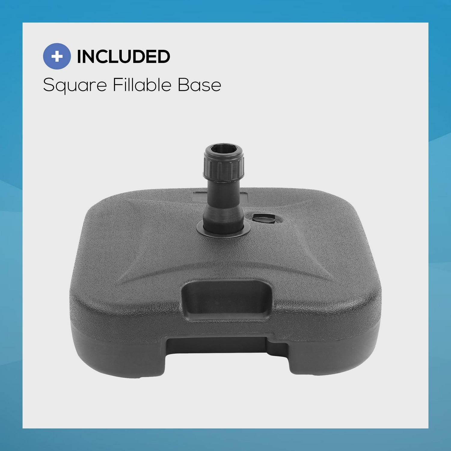 9 ft Tilt and Crank Patio Table Umbrella With Square Base, Royal Blue - Image 3