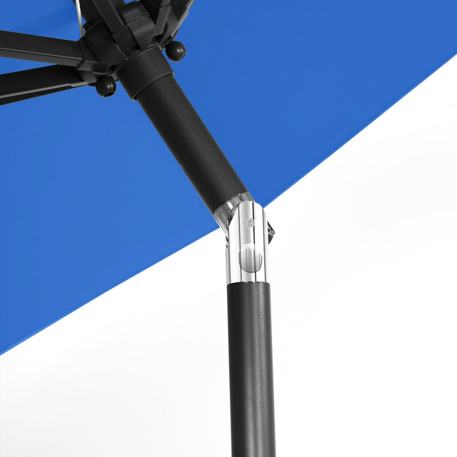 9 ft Tilt and Crank Patio Table Umbrella With Square Base, Royal Blue - Image 4